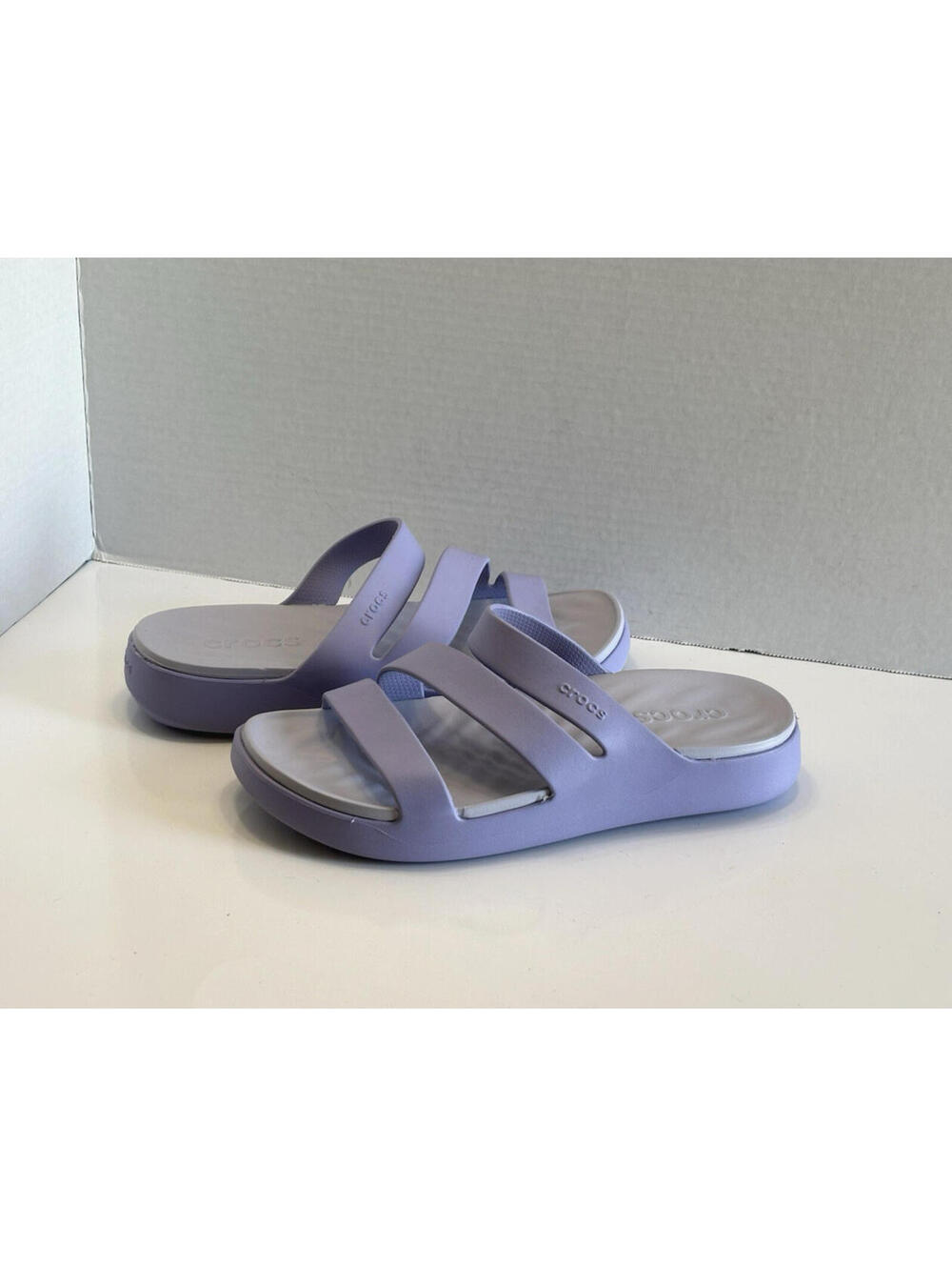 Crocs Getaway Strappy Slide Sandals Women's Size 8 Mystic Purple Comfort Slip On